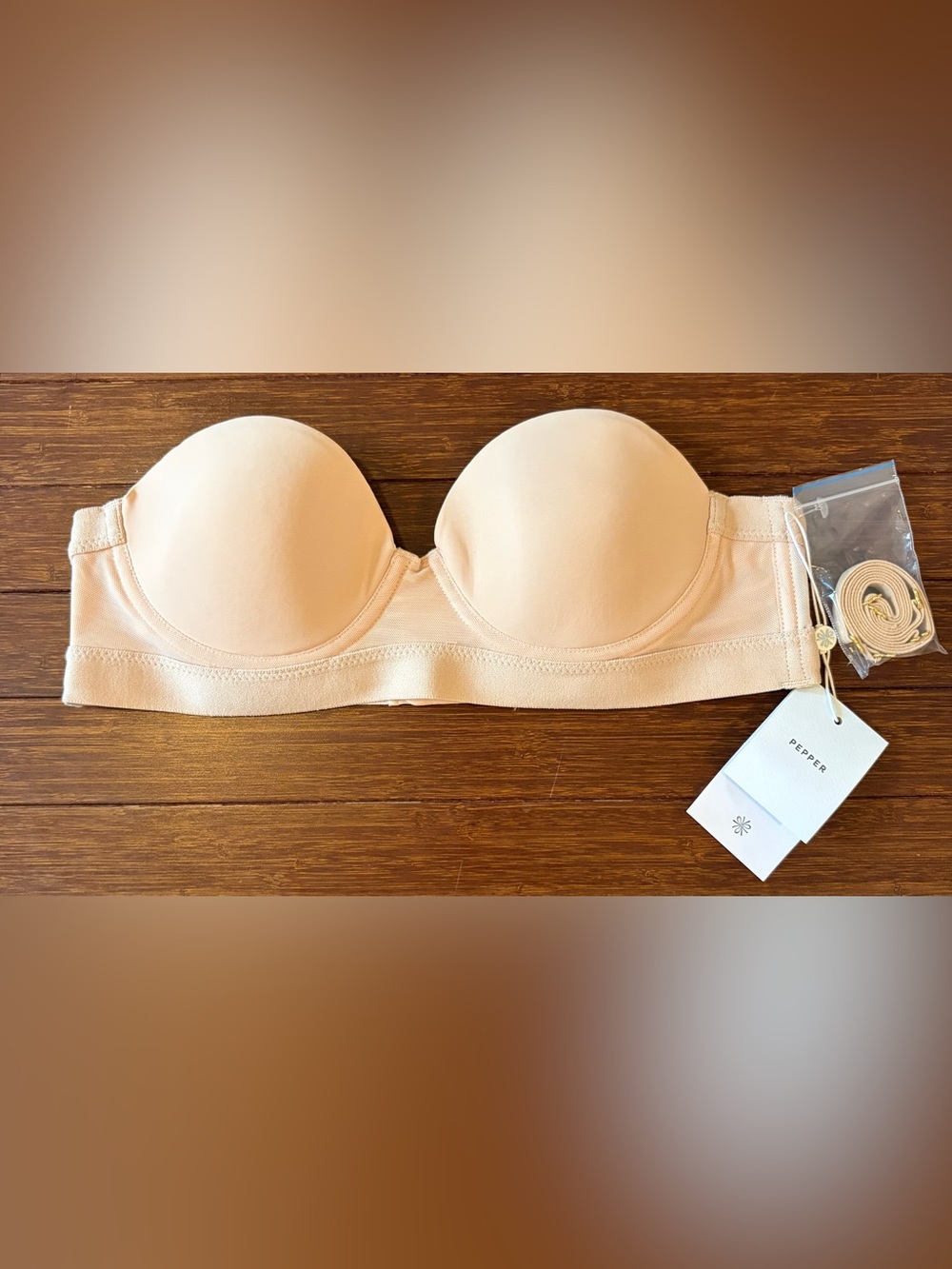 Pepper MVP Multiway Strapless Bra NWT Adjustable Straps Nude Color size 34A